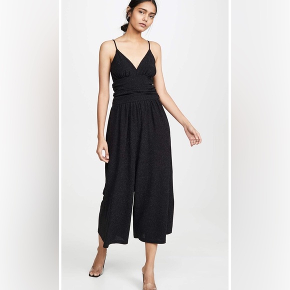 REVOLVE BRAND Susana Monaco Black Metallic Shimmer Jumpsuit - Picture 2 of 8